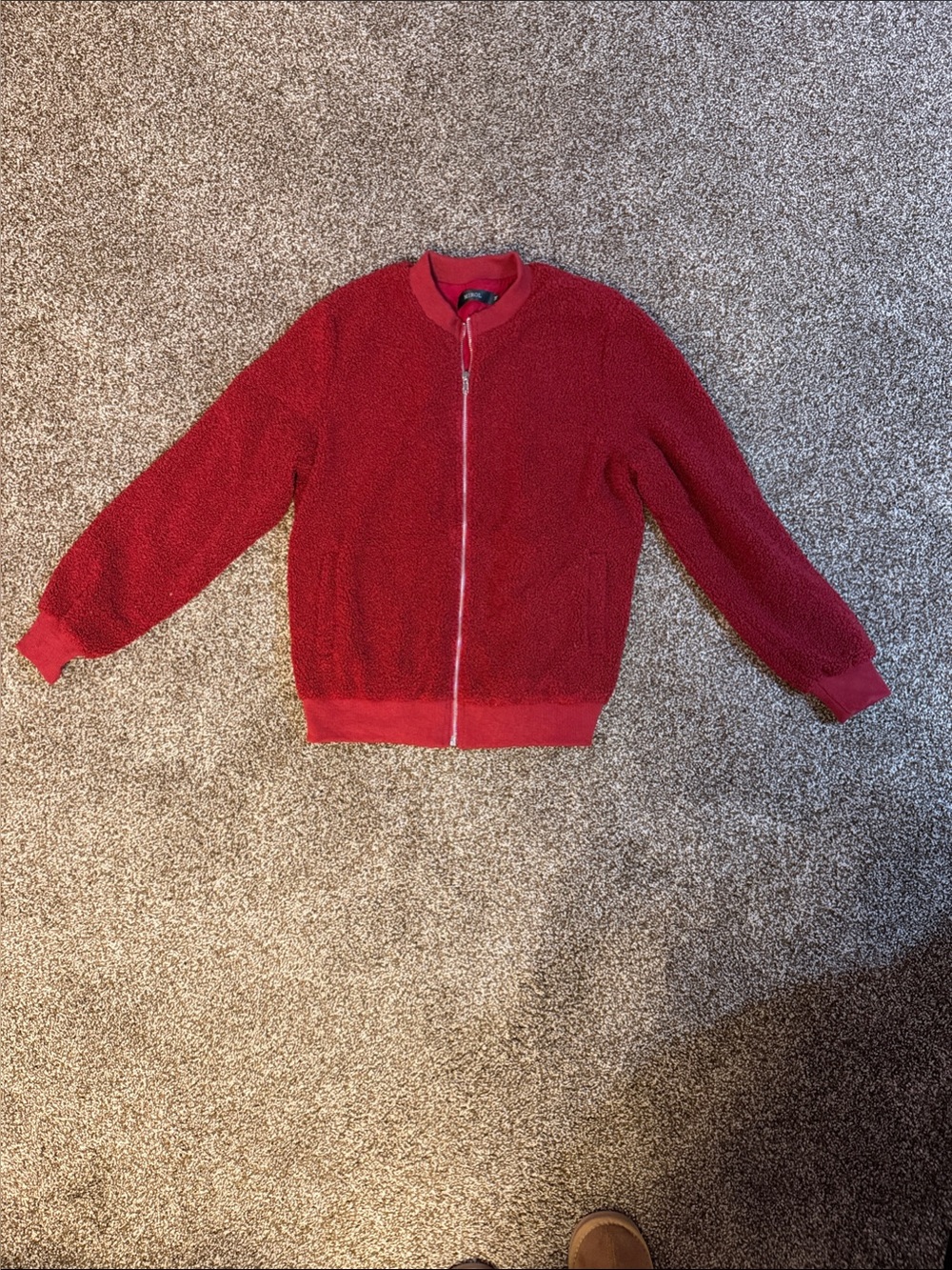 Red Teddy Zip-Up Jacket - Women's